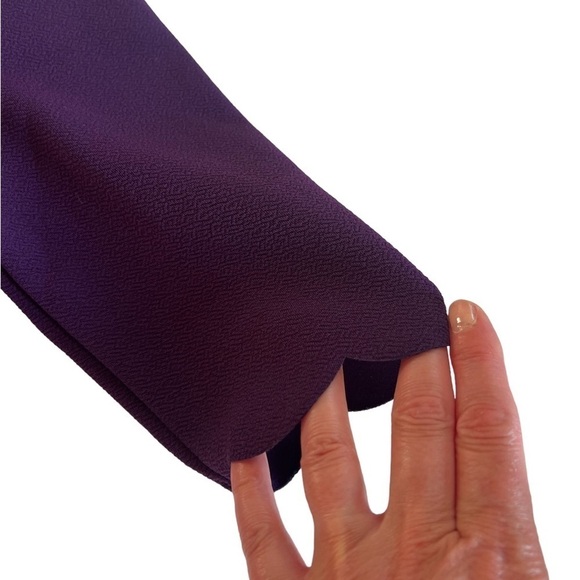 PINKBLUSH purple scalloped edge short sleeve stretch maternity dress size med - Picture 4 of 6